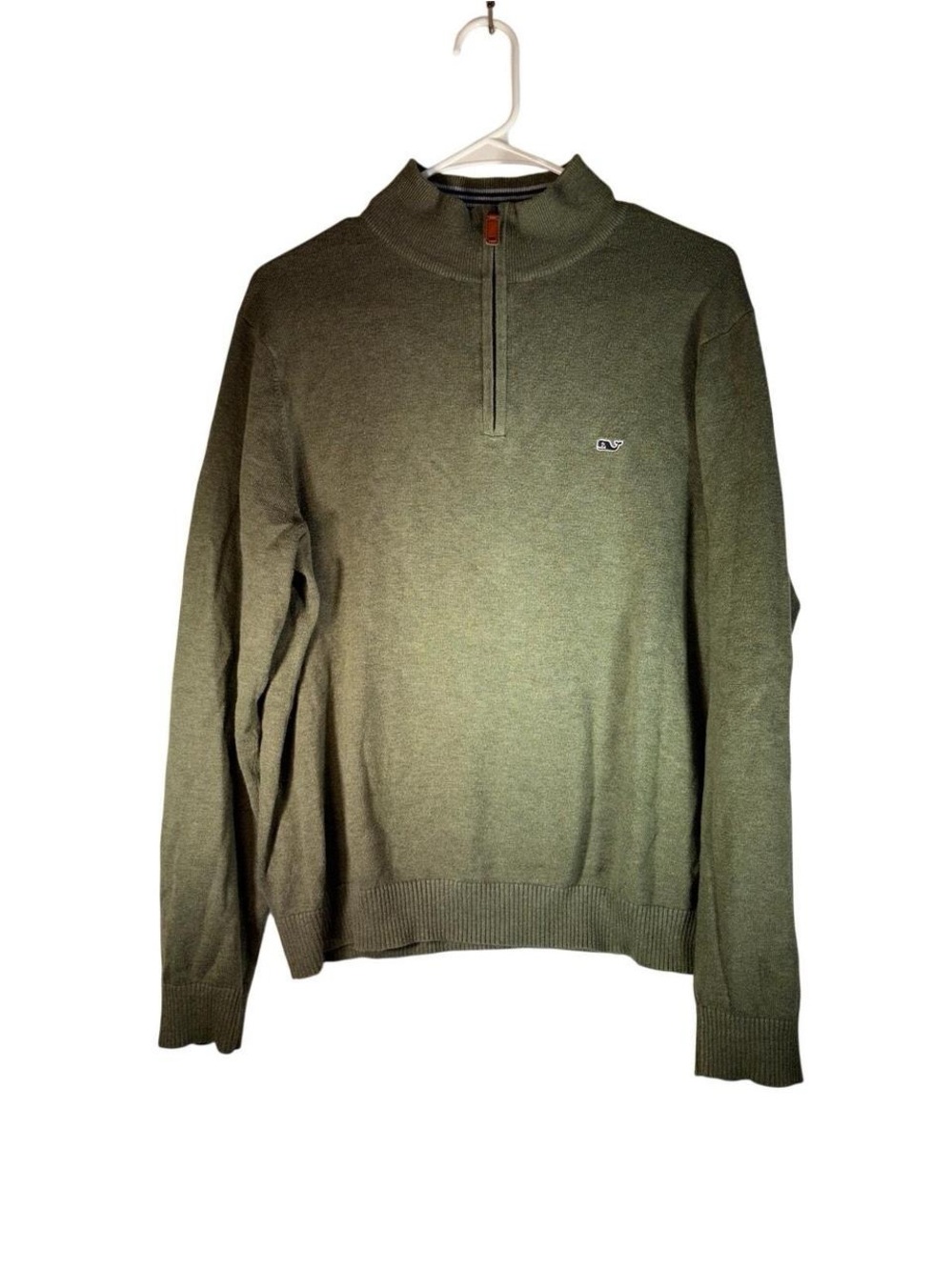 Vineyard Vines Men’s Olive Green Half-Zip Sweater